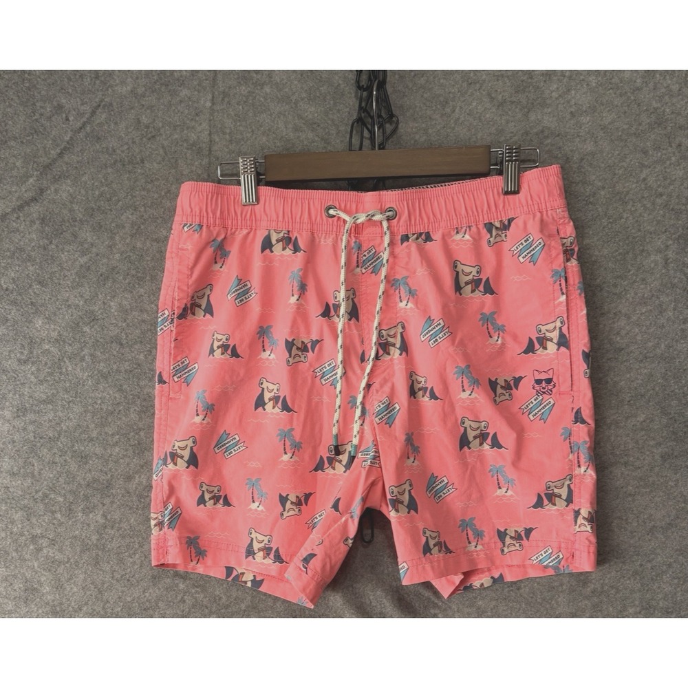 Party‎ Pants Swim Shorts Trunks Mens Sz M Pink Get Hammered Pockets Stretch